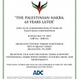 Wednesday, May 15th, 7-9 pm at the White House Candle Light Vigil featuring George Mason University Students for Justice in Palestine (GMU-SJP), and guest speaker Sahar Francis, Director of Addameer Prisoners Support and […]
