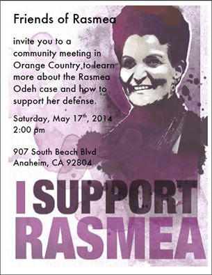 May 17-18: Orange County and San Diego Community Meetings for Rasmea Odeh
