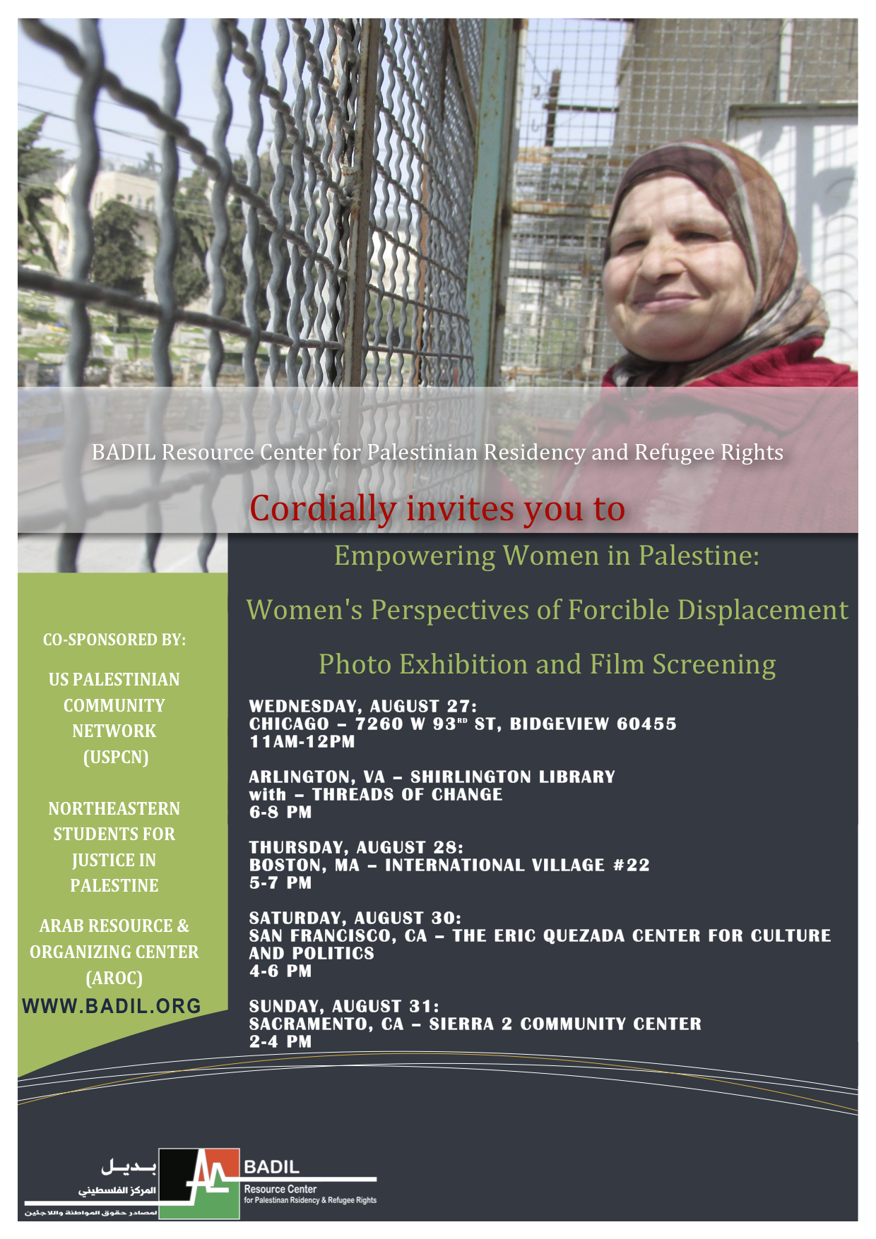 USPCN co-sponsoring photo tour of Palestine’s BADIL center for refugee rights